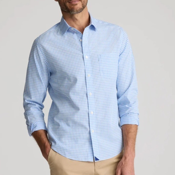 Untuckit Men’s Blue/ White Gingham Button Down - Xxl